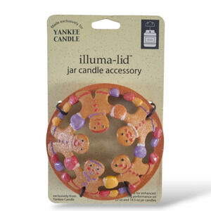 Yankee Candle Gingerbread Men Gumdrop Illuma Lid Jar Candle 22 / 14.5 oz Jar NEW